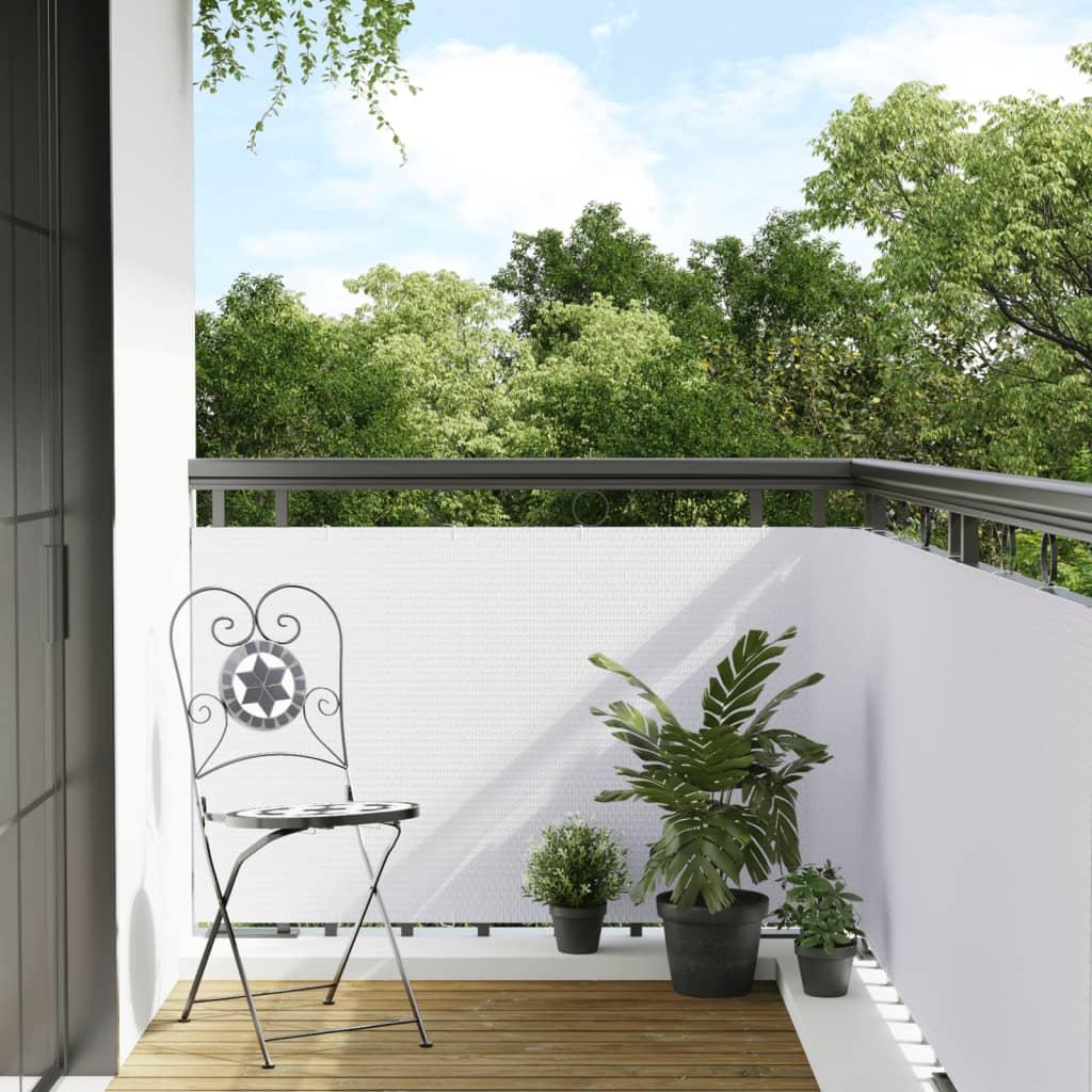 Altanafskærmning 600x80 cm polyrattan hvid