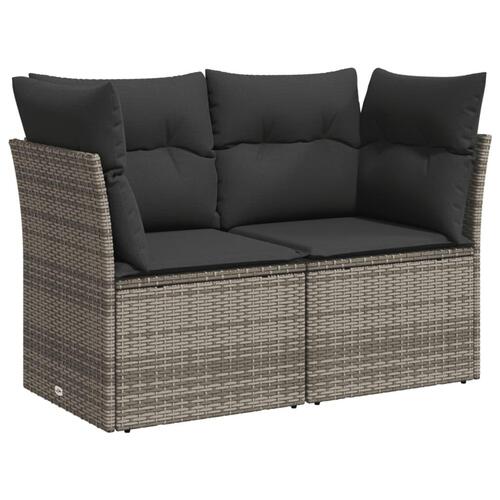 Loungesæt til haven 11 dele med hynder polyrattan grå