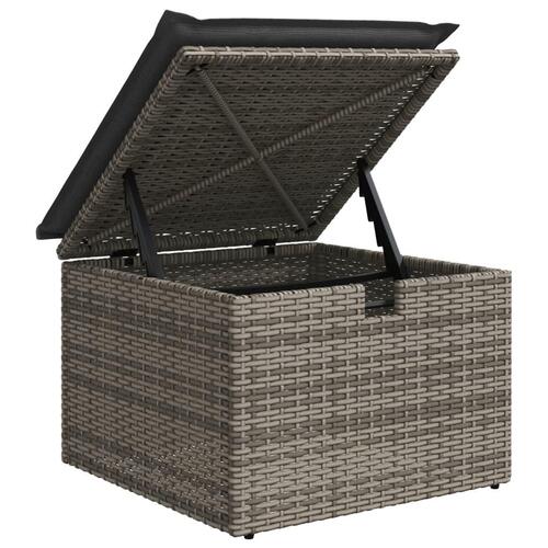 Loungesæt til haven 11 dele med hynder polyrattan grå