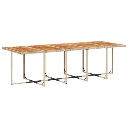 Spisebordssæt til haven 11 dele med hynder polyrattan beige