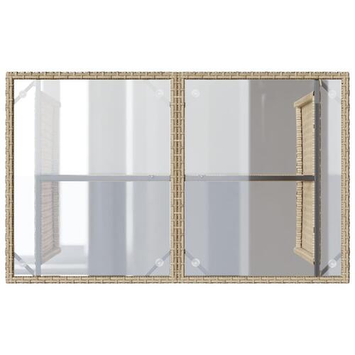 Spisebordssæt til haven 2 dele med hynder polyrattan beige