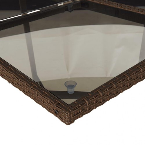 Spisebordssæt til haven 5 dele med hynder polyrattan brun