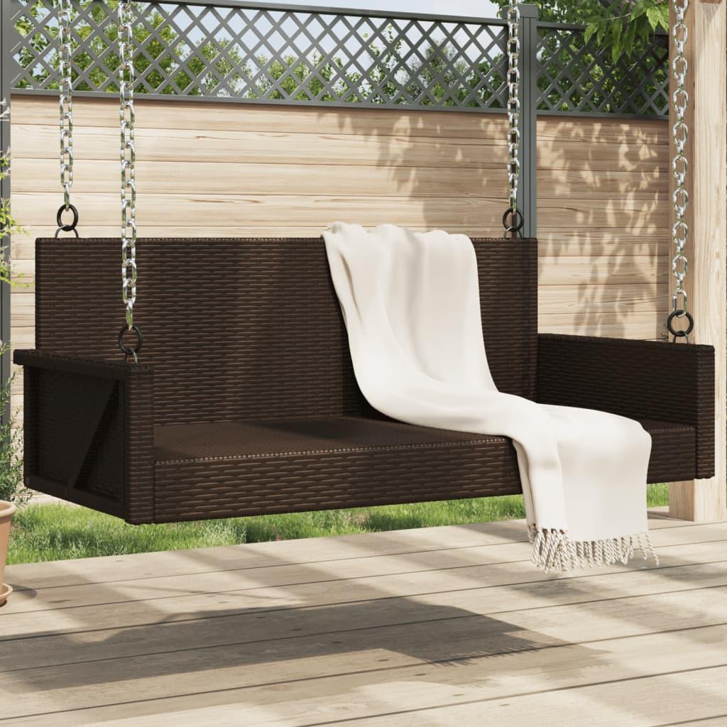 Gyngebænk 119X56X48 Cm Polyrattan Beige - Brun / Nej