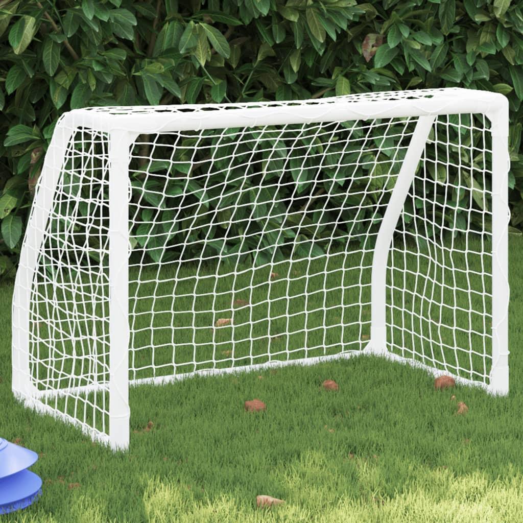 Fodboldmål 2 stk. 64x35x48 cm med bold til børn metal hvid