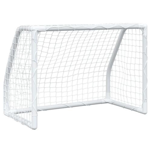 Fodboldmål 2 stk. 64x35x48 cm med bold til børn metal hvid