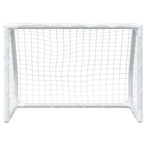 Fodboldmål 2 stk. 64x35x48 cm med bold til børn metal hvid