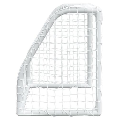 Fodboldmål 2 stk. 64x35x48 cm med bold til børn metal hvid