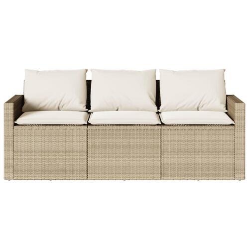 Spisebordssæt til haven 2 dele med hynder polyrattan beige