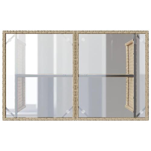Spisebordssæt til haven 2 dele med hynder polyrattan beige
