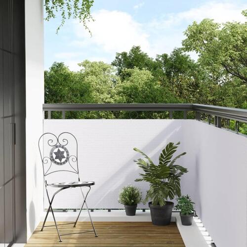 Altanafskærmning 500x90 cm polyrattan hvid