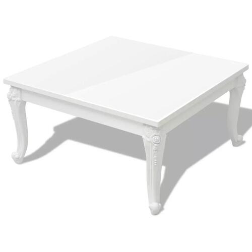 Sofabord 80x80x42 cm højglans hvid