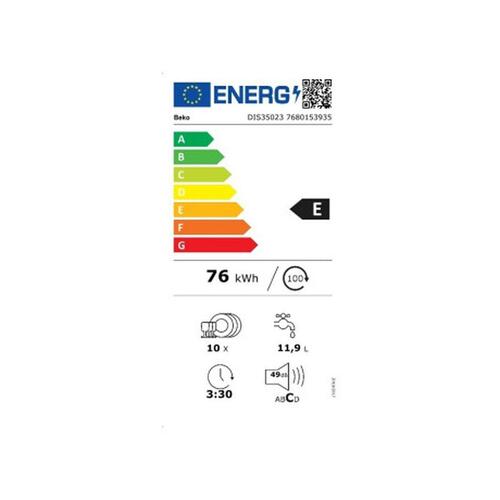 Opvaskemaskine BEKO DIS35023 45 cm