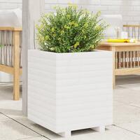 Plantekasse 40x40x49,5 cm massivt fyrretræ hvid