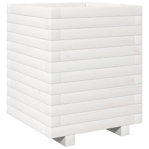 Plantekasse 40x40x49,5 cm massivt fyrretræ hvid