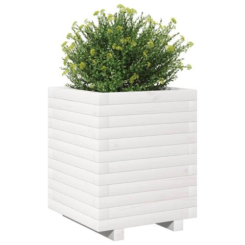 Plantekasse 40x40x49,5 cm massivt fyrretræ hvid