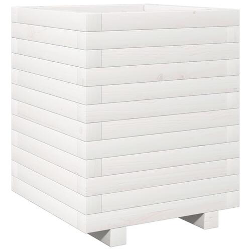 Plantekasse 40x40x49,5 cm massivt fyrretræ hvid