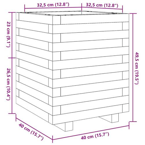 Plantekasse 40x40x49,5 cm massivt fyrretræ hvid