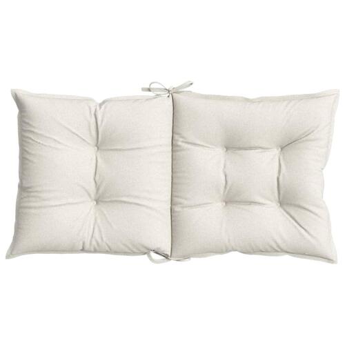 Stolehynder med lav ryg 6 stk. 100x50x7 cm stof cremefarvet