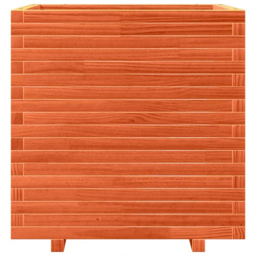 Plantekasse 70x70x72 cm massivt fyrretræ gyldenbrun