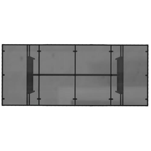 Havebord med glastop 190x80x75 cm polyrattan sort
