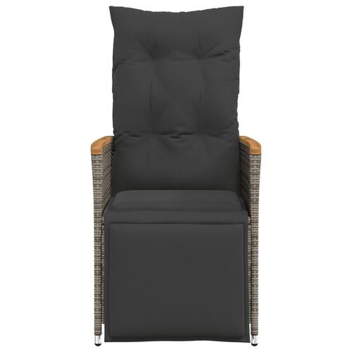 Havelænestole 2 stk. med hynder polyrattan grå