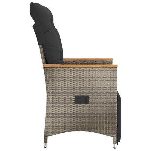 Havelænestole 2 stk. med hynder polyrattan grå