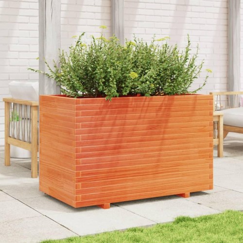 Plantekasse 110x60x72 cm massivt fyrretræ gyldenbrun