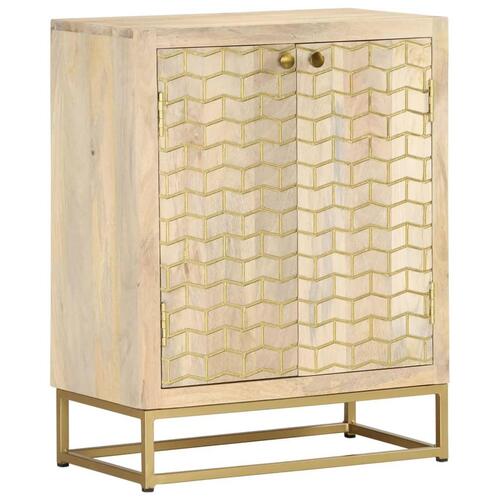 Skænk med 2 låger 55x30x70 cm massivt mangotræ