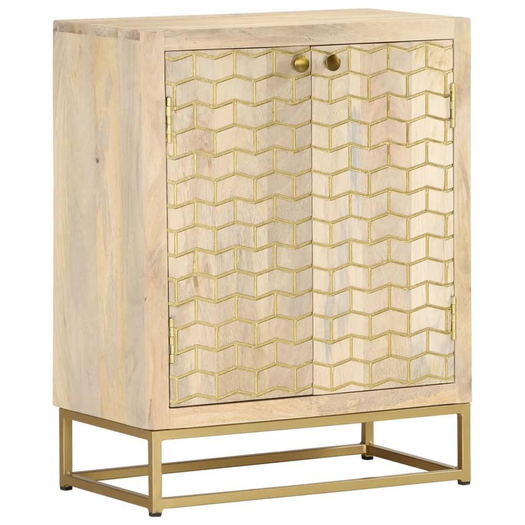 Skænk med 2 låger 55x30x70 cm massivt mangotræ