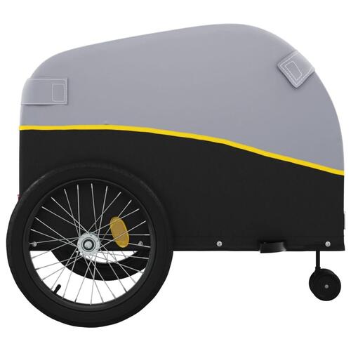 Cykelanhænger 45 kg jern sort og gul