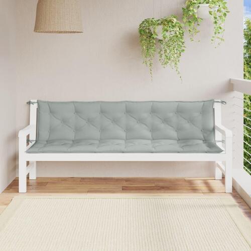 Hynder til havebænk 2 stk. 200x50x7 cm stof meleret lysegrå
