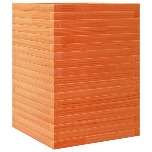 Plantekasse 50x50x68,5 cm massivt fyrretræ gyldenbrun