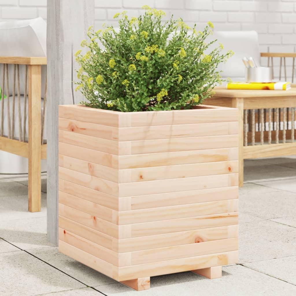 Plantekasse i massivt fyrretræ 40 x 40 x 49,5 cm billede