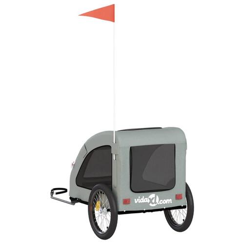 Cykeltrailer til kæledyr oxfordstof og jern grå