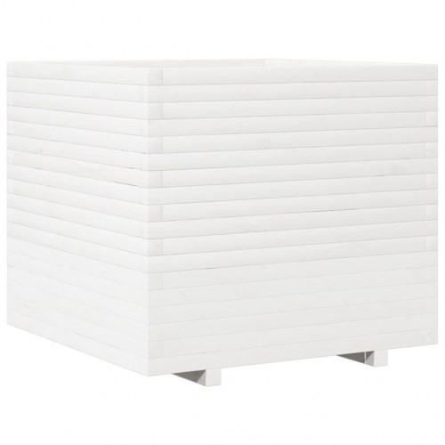 Plantekasse 80x80x72 cm massivt fyrretræ hvid