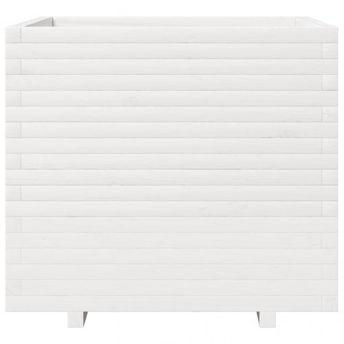 Plantekasse 80x80x72 cm massivt fyrretræ hvid