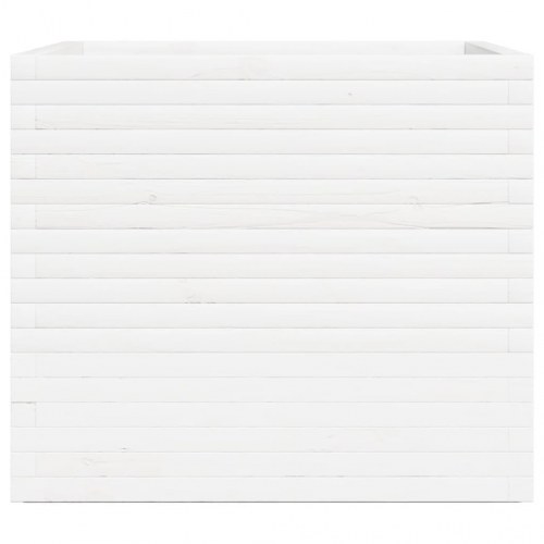 Plantekasse 80x80x72 cm massivt fyrretræ hvid