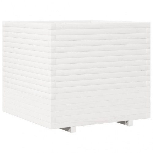 Plantekasse 80x80x72 cm massivt fyrretræ hvid