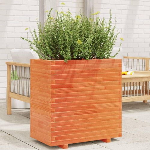 Plantekasse i massivt fyrretræ 70 x 40 x 72 cm - gyldenbrun