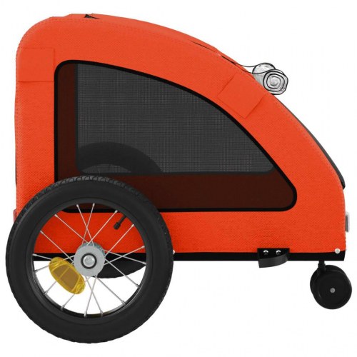 Cykeltrailer til kæledyr i oxfordstof og jern - orange/grå