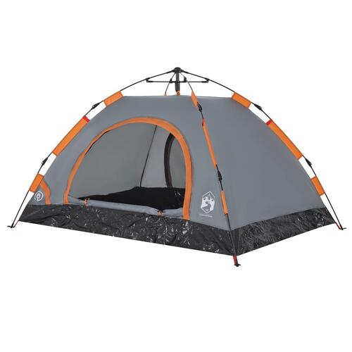 2-personers campingtelt vandafvisende quick-release grå og orange