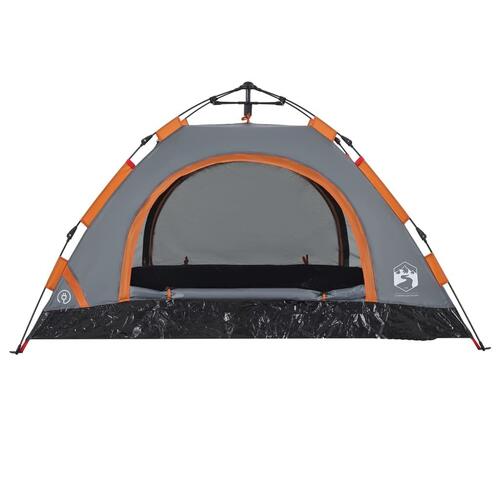 2-personers campingtelt vandafvisende quick-release grå og orange