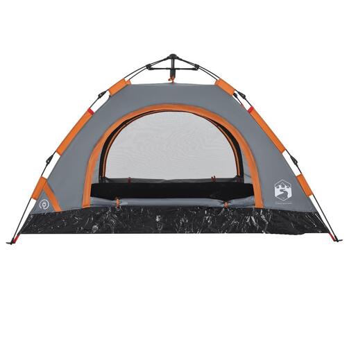 2-personers campingtelt vandafvisende quick-release grå og orange
