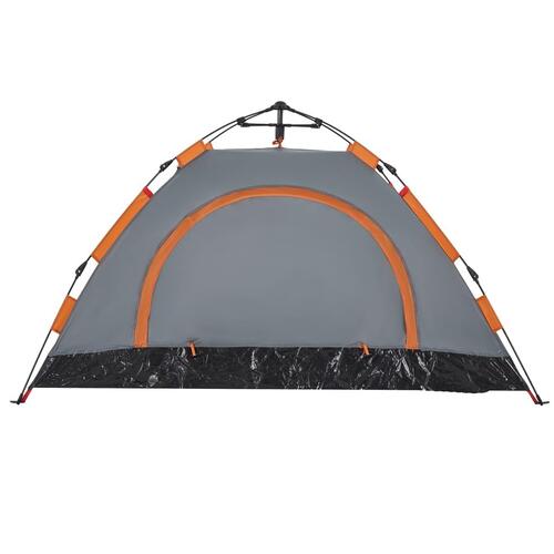 2-personers campingtelt vandafvisende quick-release grå og orange