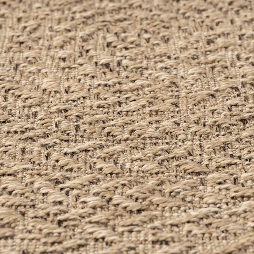 Gulvtæppe ZIZUR Ø200 cm jute-look indendørs og udendørs