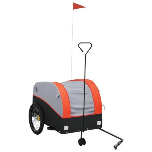 Cykelanhænger 45 kg jern sort og orange