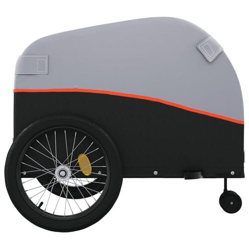 Cykelanhænger 45 kg jern sort og orange