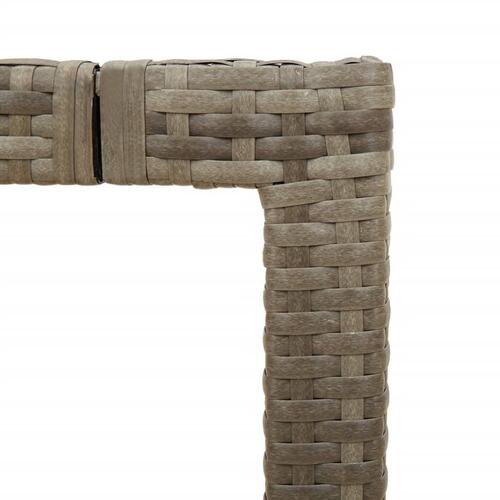 Havebord med glastop 190x90x75 cm polyrattan grå