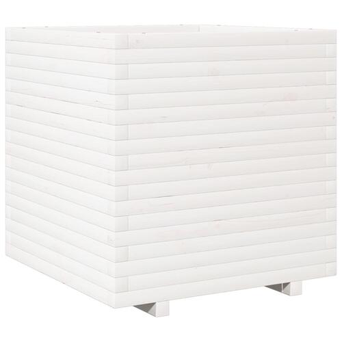 Plantekasse 70x70x72 cm massivt fyrretræ hvid