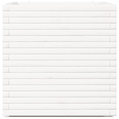 Plantekasse 70x70x72 cm massivt fyrretræ hvid